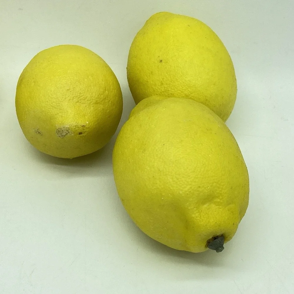 8 Artificial Faux Lemons Fake Fruit Yellow Lemon Home Decor Theater Prop Staging